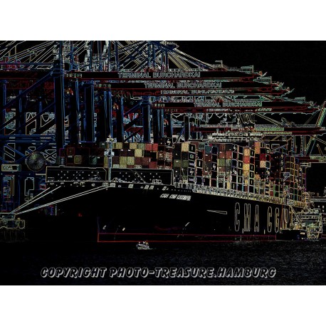 Cotainerterminal Burchardkai. Kunstbild.