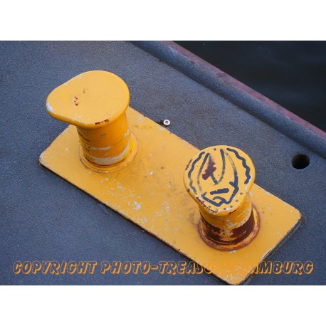 Poller auf einem Ponton.